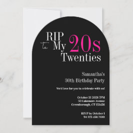RIP 20s 30th Birthday Party Black Pink Einladung