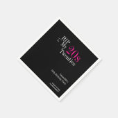 RIP 20s 30th Birthday Party Black Pink Serviette (Ecke)