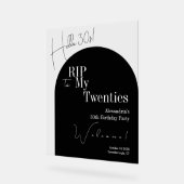 RIP 20s Hello 30s 30th birthday party Welcome Sign Acrylschild (Winkel)