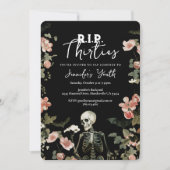 RIP 30 Skeletton Blumenkohl 40. Geburtstag Party Einladung (Vorderseite)