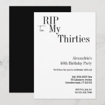 RIP 30er 40. Geburtstags-Minimal-Party
