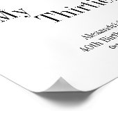 RIP 30s Party 40th Birthday Welcome Poster (Ecke)