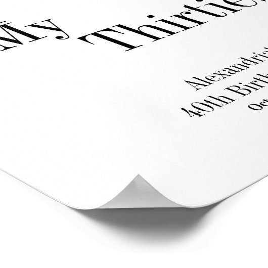 RIP 30s Party 40th Birthday Welcome Poster (Ecke)