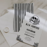 RIP 45 50. Geburtstag Einladung<br><div class="desc">Mit dieser kühnen und eleganten "RIP Forties"-Einladung zum 50. Geburtstag verabschieden Sie sich stilvoll von Ihren Vierzigern. Mit einem klassischen Schädel- und Rose-Motiv in einem stilvollen, tätowierten Design, laden Sie ein, edgy und schick zu verbinden. Mit seiner übersichtlichen Gestaltung und dem beeindruckenden Kunstwerk Set es den Ton für eine unvergessliche...</div>