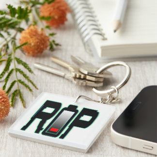 RIP Akku Akryllischer Schlüsselanhänger