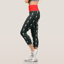 RIP-Akku Hoch gewellte Yoga-Capris Capri Leggings