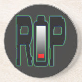 RIP Akku Sandstone Untersetzer (Vorne)