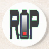 RIP Akku Sandstone Untersetzer (Vorne)