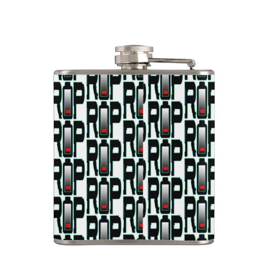 RIP-Akku Vinyl-Wrap-Flasche Flachmann (Rückseite)