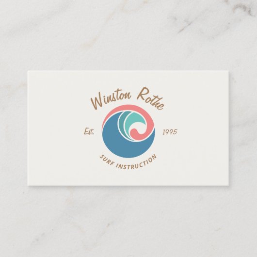 Rip Curl Wave Logo Surfanleitung Visitenkarte (Vorderseite)