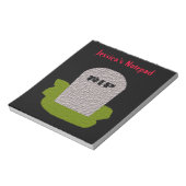 RIP Grabstein Anpassbarer Notepad Notizblock (Rotiert)