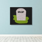 RIP Grabstein Canvas Print Leinwanddruck (Insitu (Holzboden))