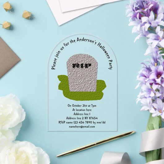 RIP Grabstein Custom Acryleinladungen (Insitu (Hochzeit))