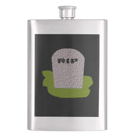 RIP Grabstein Flask Flachmann (Vorderseite)