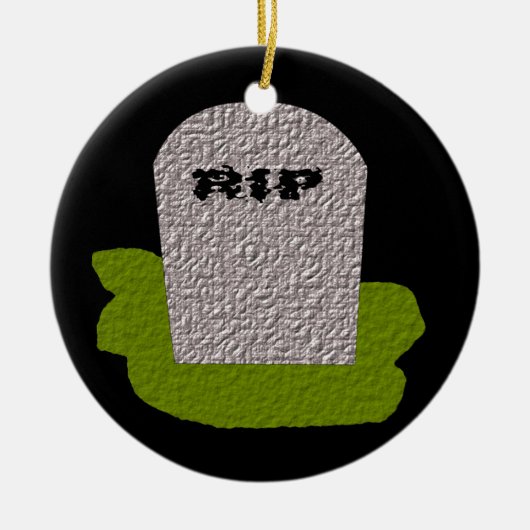 RIP Grabstein Happy Halloween Custom Keramikornament (Vorne)