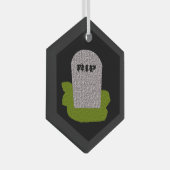 RIP Grabstein Happy Halloween Ornament Aus Glas (Vorderseite Rechts)
