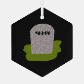 RIP Grabstein Happy Halloween Ornament Aus Glas (Rückseite)