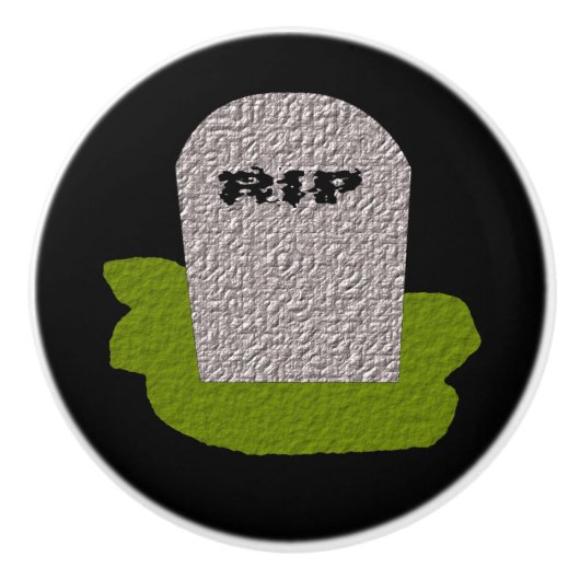 RIP Grabstein Keramik Knob Keramikknauf (Vorderseite)