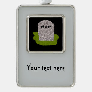 RIP Grabstein Maßgeschneiderte Ornamente Rahmen-Ornament Silber