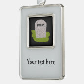 RIP Grabstein Maßgeschneiderte Ornamente Rahmen-Ornament Silber (Links)