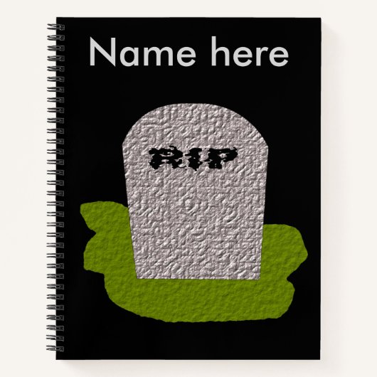 RIP Grabstein Spiral Notebook Notizblock (Vorderseite)