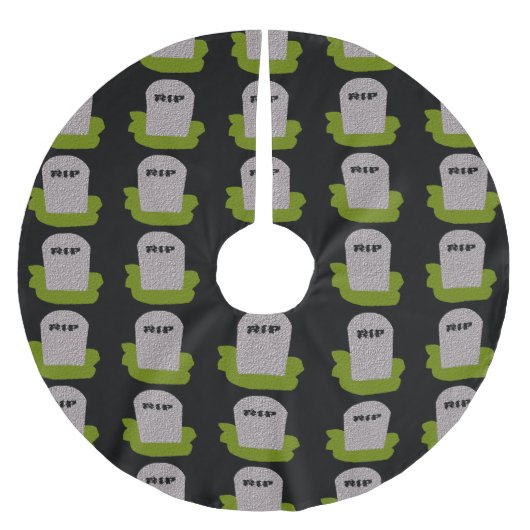 RIP Grabstein Tree Skirt Polyester Weihnachtsbaumdecke (Vorderseite)