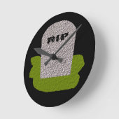 RIP-Grabstein-Wandklemme Runde Wanduhr (Winkel)