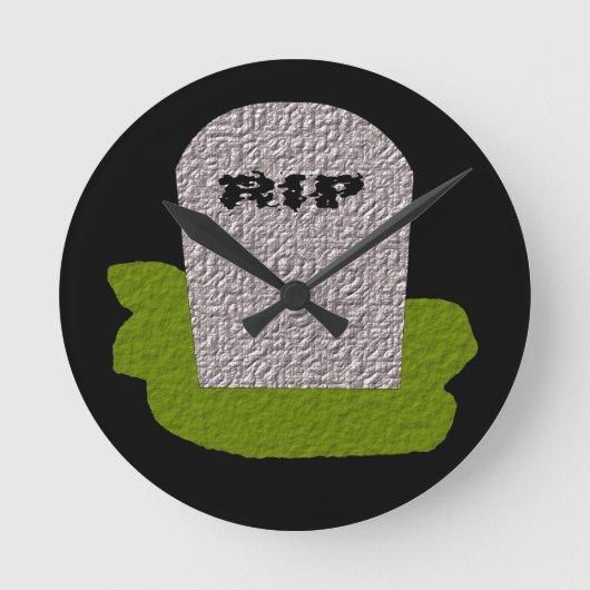 RIP-Grabstein-Wandklemme Runde Wanduhr (Vorderseite)
