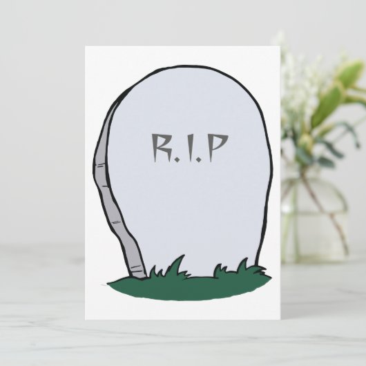 RIP Gravestone Einladung (Stehend Vorderseite)