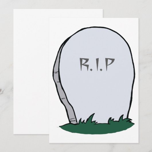 RIP Gravestone Einladung (Vorne/Hinten)