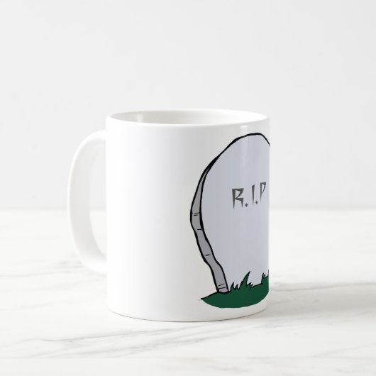 RIP Gravestone Friedhof Kaffeepause Tasse (Vorderseite Links)