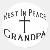 RIP Großvater Runder Aufkleber (Vorderseite)