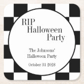 RIP Halloween Black and White Check Party Rechteckiger Pappuntersetzer (Vorderseite)