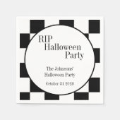 RIP Halloween Black and White Check Party Serviette (Vorderseite)