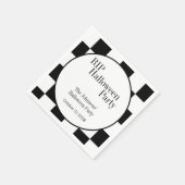 RIP Halloween Black and White Check Party Serviette (Ecke)