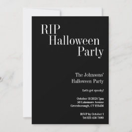 RIP Halloween Black and White Party Einladung