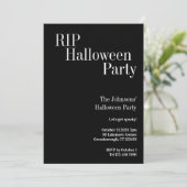 RIP Halloween Black and White Party Einladung (Stehend Vorderseite)