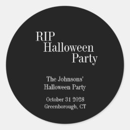 RIP Halloween Black and White Party Runder Aufkleber