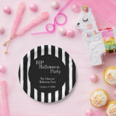 RIP Halloween Black and White Stripe Party Pappteller (Party)