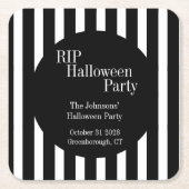 RIP Halloween Black and White Stripe Party Rechteckiger Pappuntersetzer (Vorderseite)