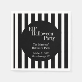 RIP Halloween Black and White Stripe Party Serviette