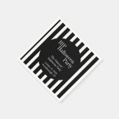 RIP Halloween Black and White Stripe Party Serviette (Ecke)