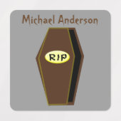RIP Halloween Coffin der Verdammniskids Etiketten (Design 1)