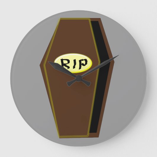 RIP Halloween-Coffin der Verdammnismauer Große Wanduhr (Vorderseite)