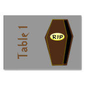 RIP Halloween Coffin von Doom Custom Tablecards Tischnummer (Vorderseite)