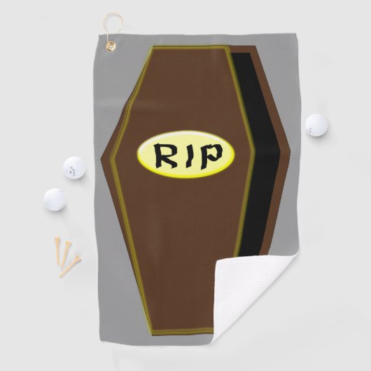 RIP Halloween Coffin von Doom Golf Towel Golfhandtuch (Insitu)