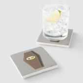 RIP Halloween Coffin von Doom Stone Untersetzer (Seitenansicht)