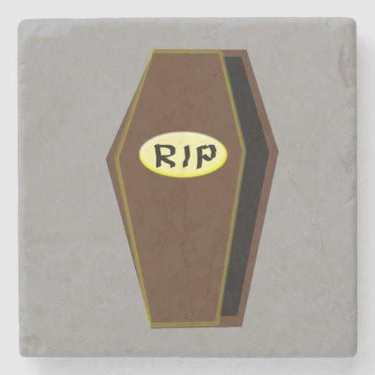 RIP Halloween Coffin von Doom Stone Untersetzer (Vorderseite)