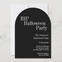 RIP Halloween Party Black and White Einladung