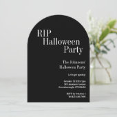 RIP Halloween Party Black and White Einladung (Stehend Vorderseite)